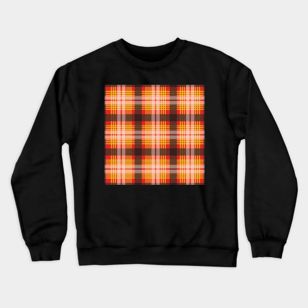 Red, Yellow, Black and White Scottish Tartan Style Design Crewneck Sweatshirt by MacPean